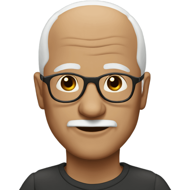 older man brown glasses bald art emoji