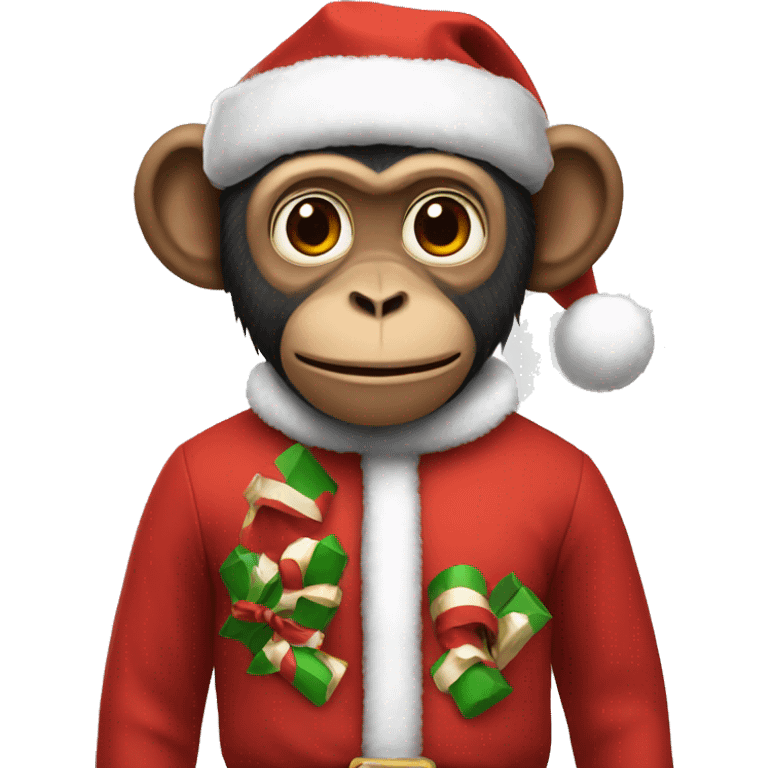 Monkey with Santa clothes emoji