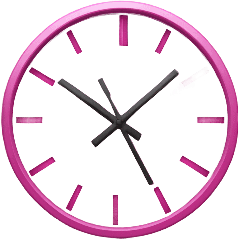 pink clock, cracked emoji