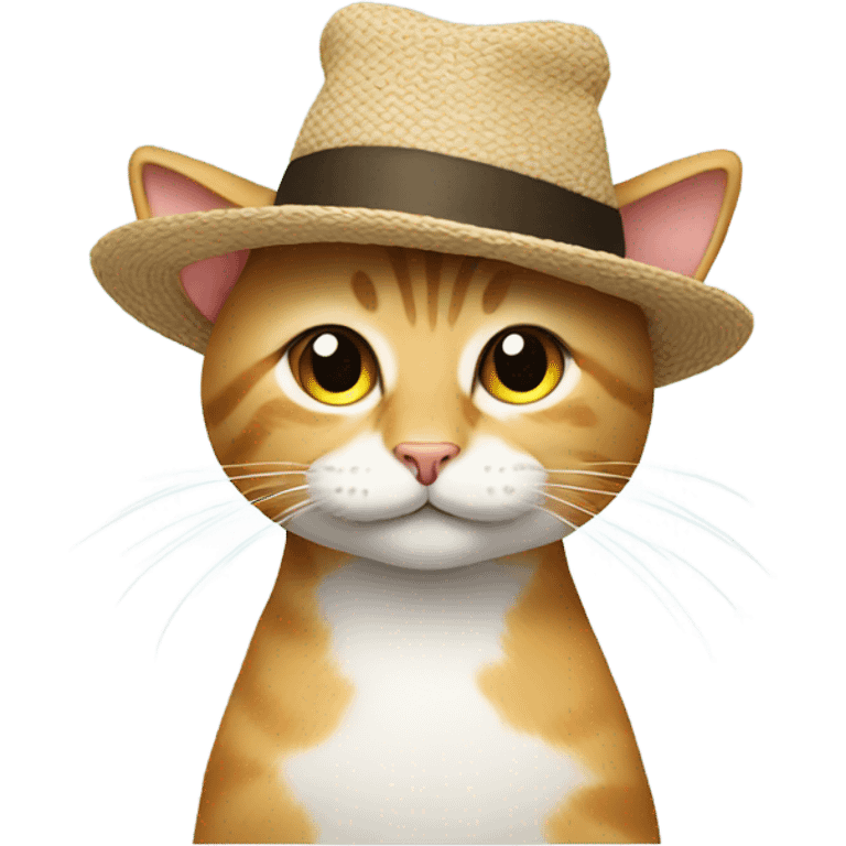 Hat on cat emoji