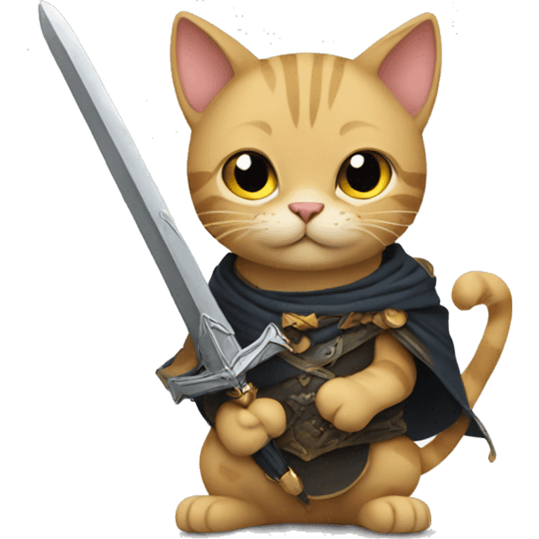 Cat holding a sword emoji