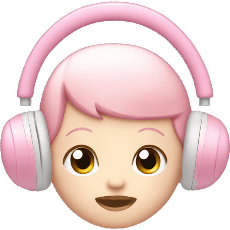 Baby pink apple headphones emoji