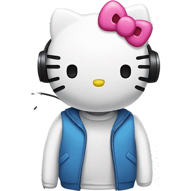 Hello kitty with earpod emoji