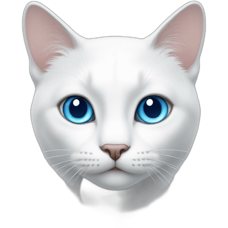 white cat with blue eyes emoji