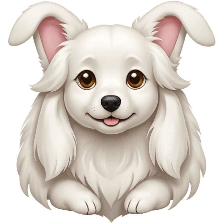 White dog with long floppy ears emoji