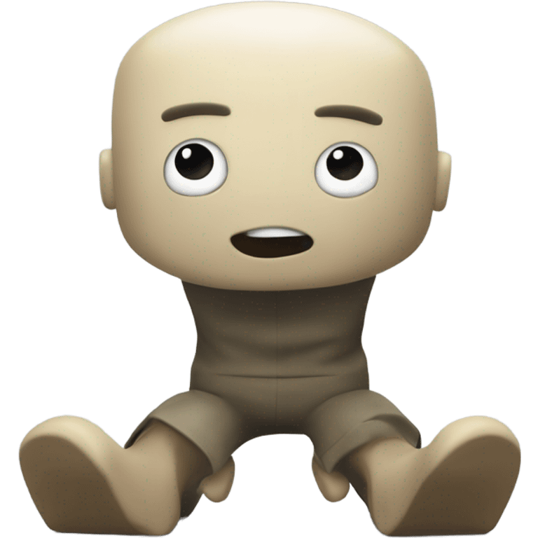 Roblox noob crawling on the floor with only his head no torso and only arms and legs but they’re not actually attached to his head and he’s saying you are an idiot emoji