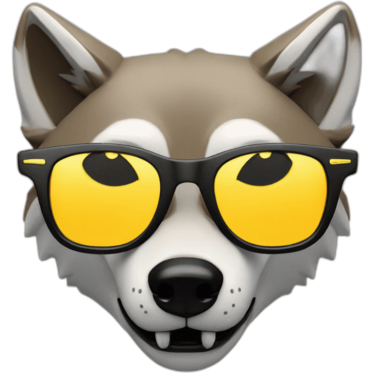 Wolf modern fashion sunglasses emoji