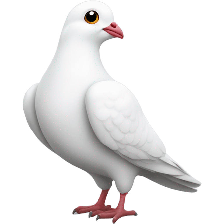 White pigeon with white heart emoji