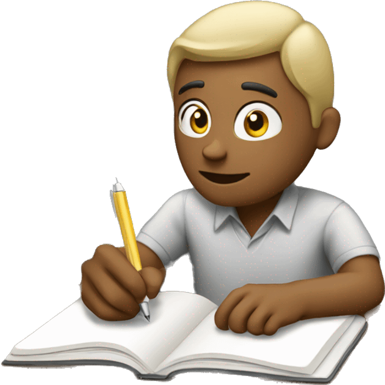 a man writing on his notebook emoji