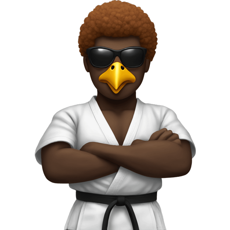 karate afro black chicken emoji