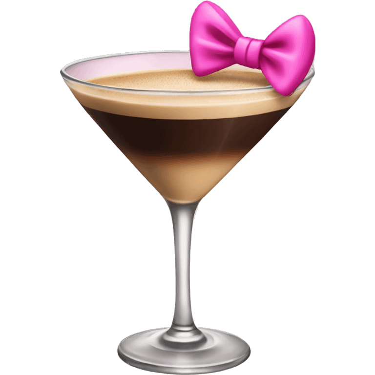 espresso martini with a pink bow  emoji