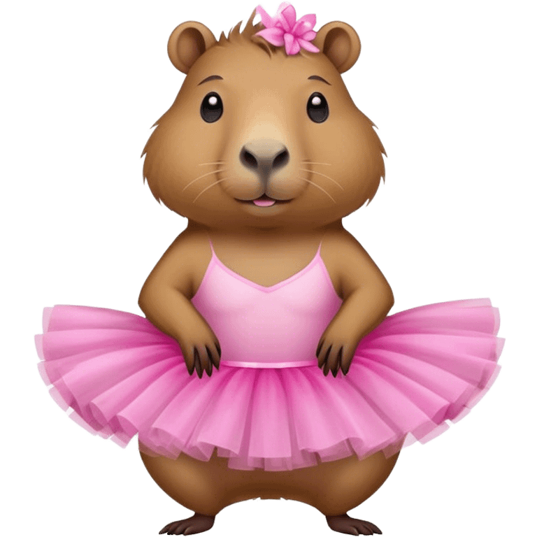 capybara wearing a pink tutu emoji