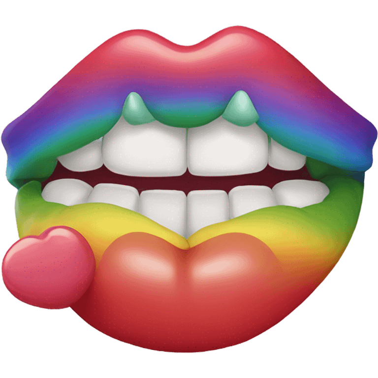 rainbow bites lip emoji