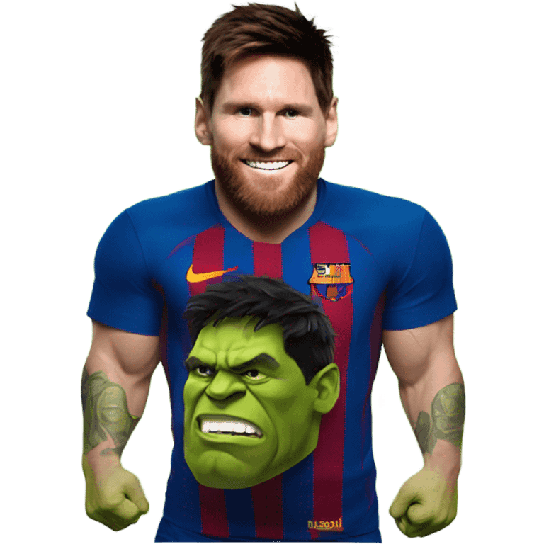 Messi with hulk emoji