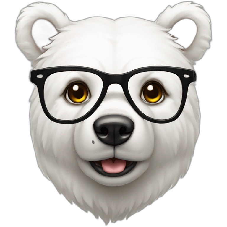 White bear with glasses emoji