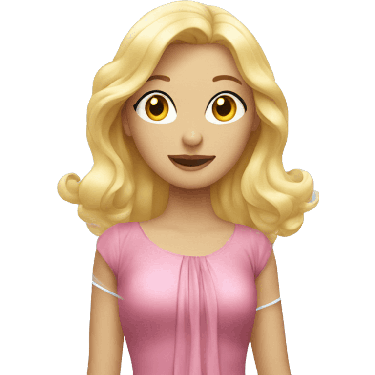 blonde girl in flowing dress in a bubble emoji