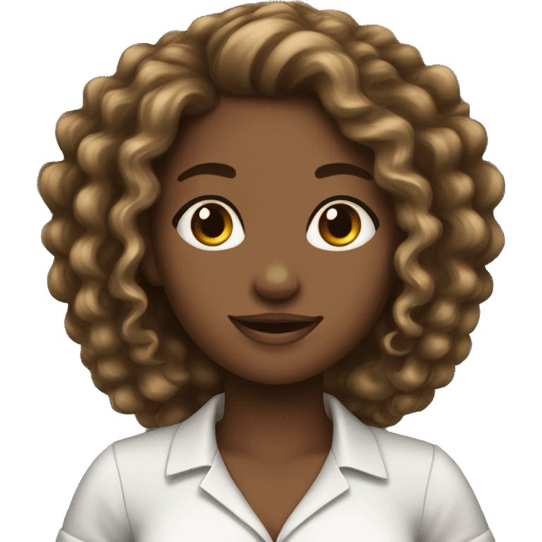 call center girl BLACK GIRL CURLY PNYTAIL emoji