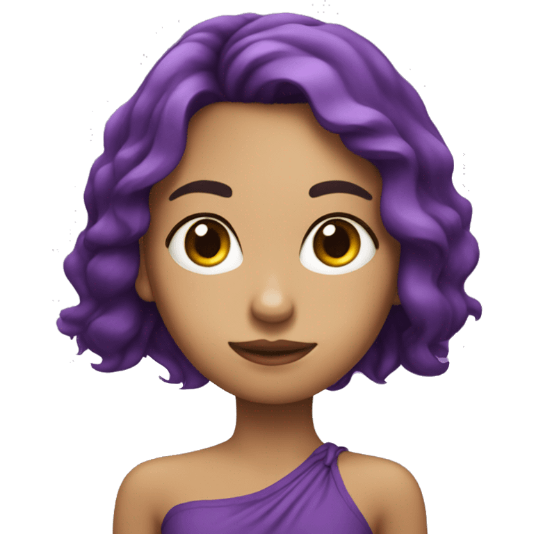 Chica pelo morado piel blanca ojos morados  emoji