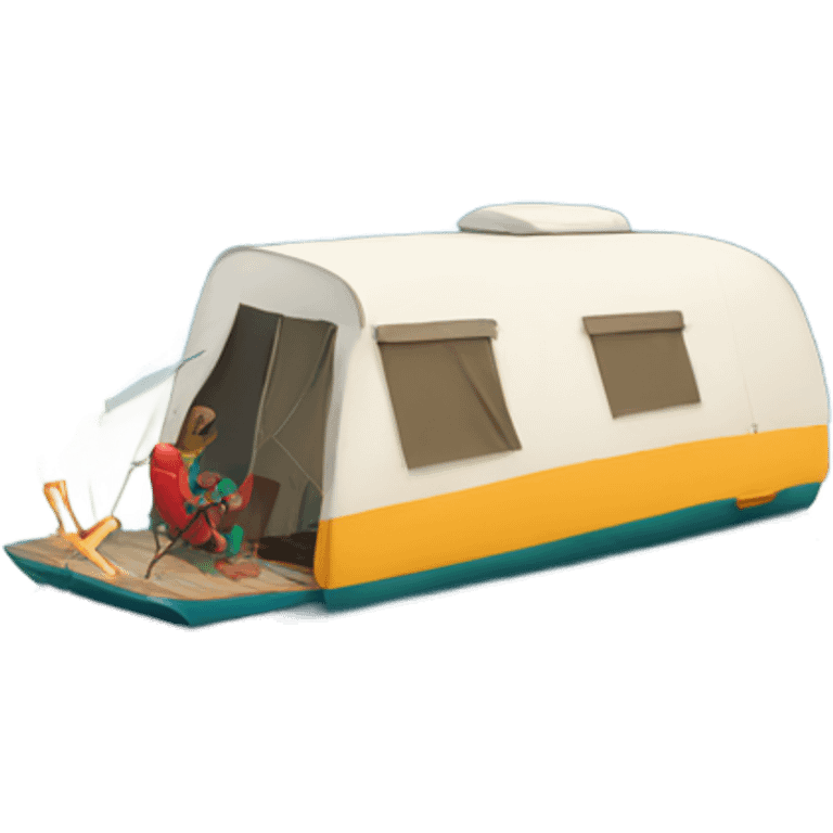 camper on the lake emoji