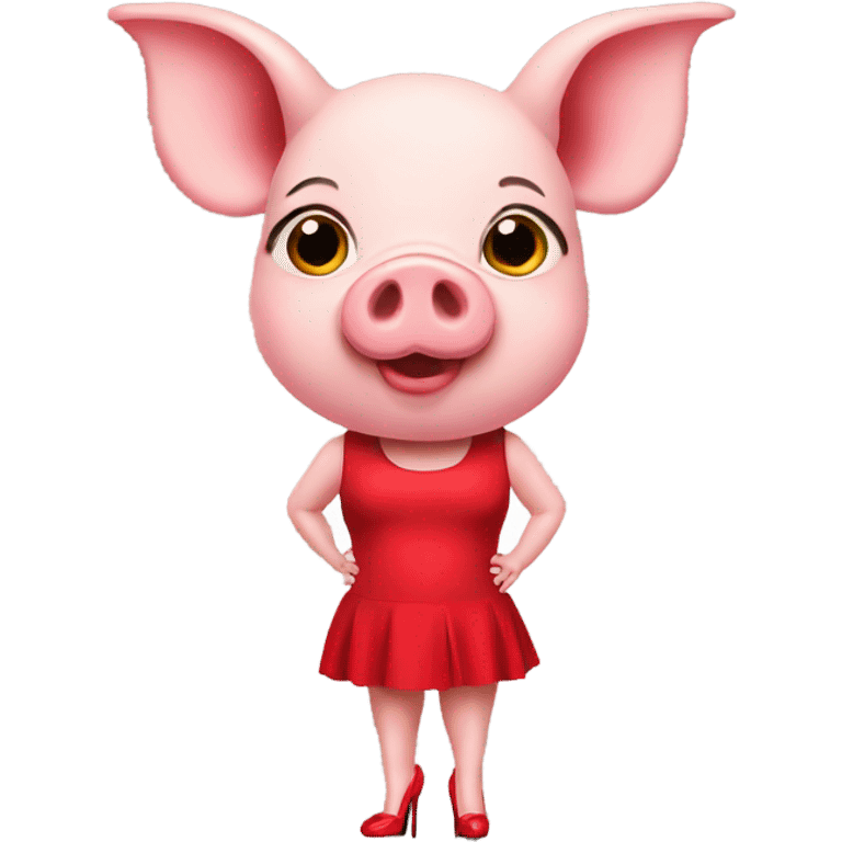 Pig in red high heels emoji