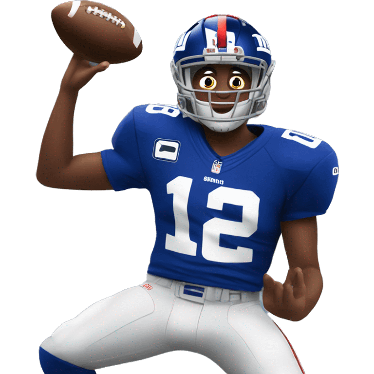 Me in a ny football giants uniform tossing a turkey emoji