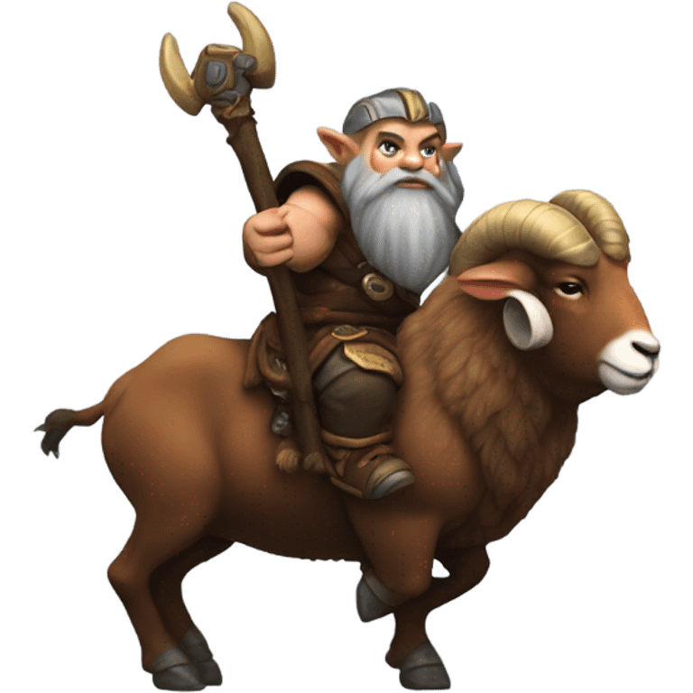 Warcraft dwarf riding a ram emoji