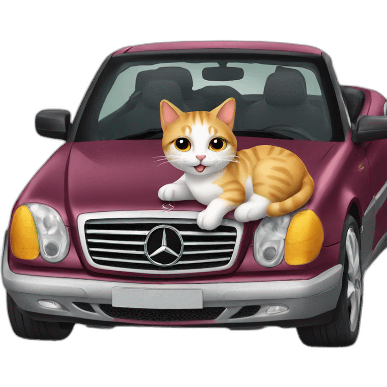 cat ride a Mercedes emoji