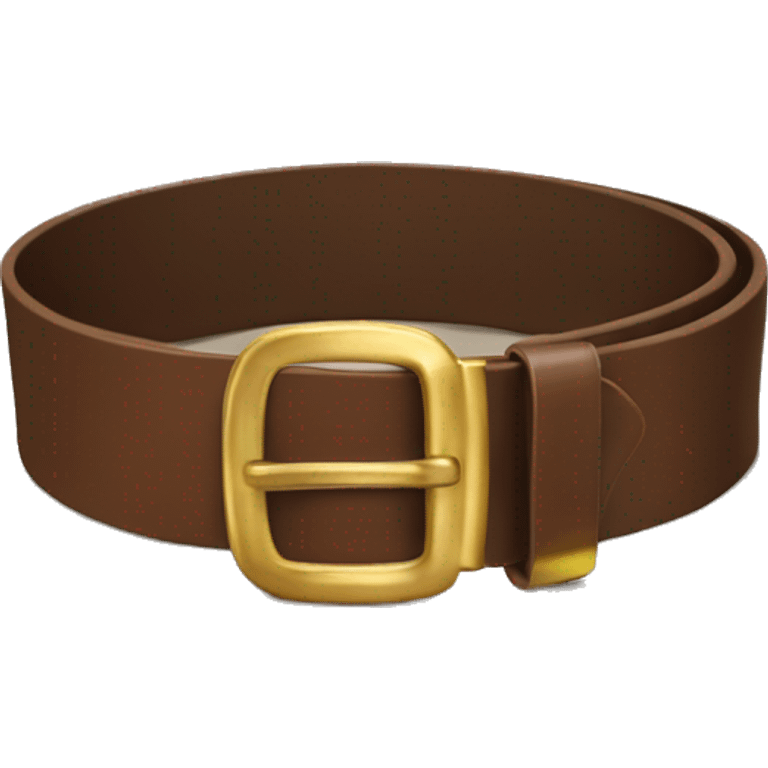 Horizontally stretched brown belt with gold buckle  emoji