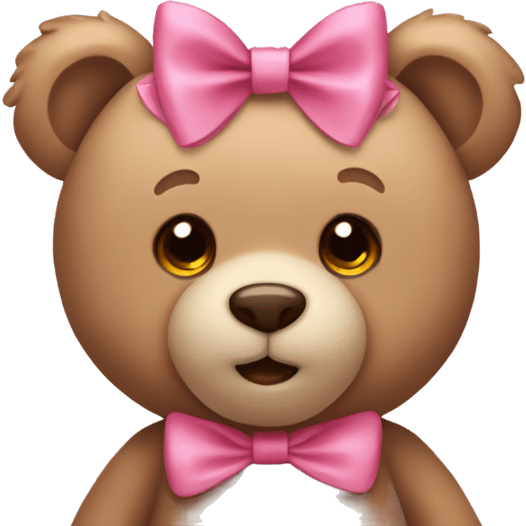 Teddy bear with pink bow  emoji