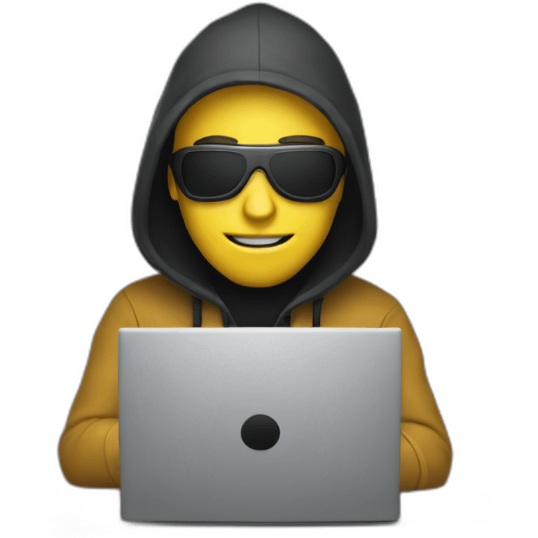 hacker-on-his-computer emoji