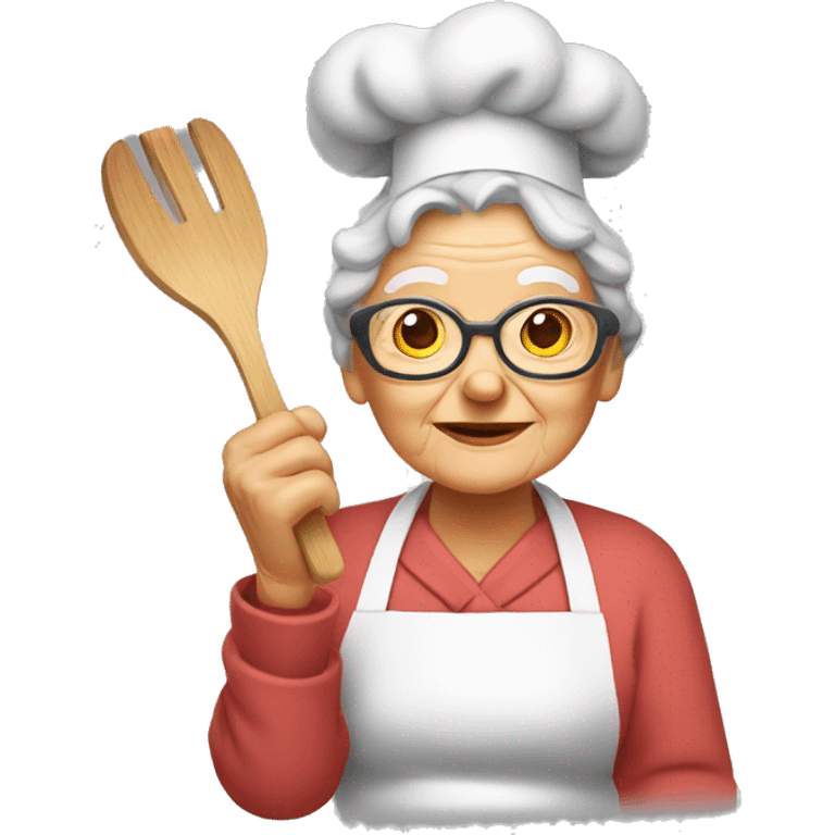 crossed hand cooking grandma emoji