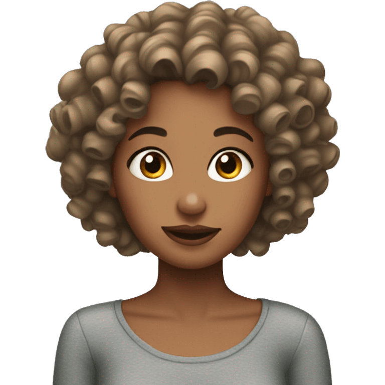 Girl with curly hair and long nails  emoji