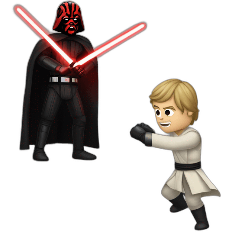 Luke Skywalker fighting darth maul emoji