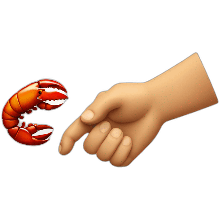 handshake hand and lobster claw emoji