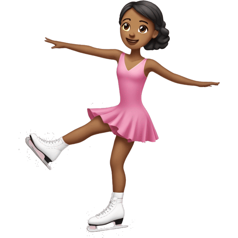 Ice skater wearing pink dress  emoji