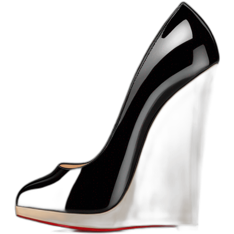 One WEDGE heel LOUBOUTIN black PATENT emoji