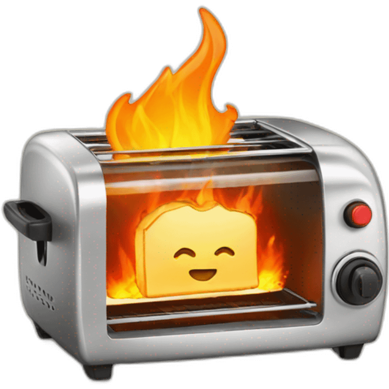 money in a toaster on fire emoji