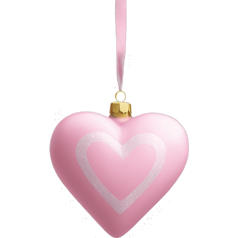 pastel pink heart shaped christmas ornament  emoji