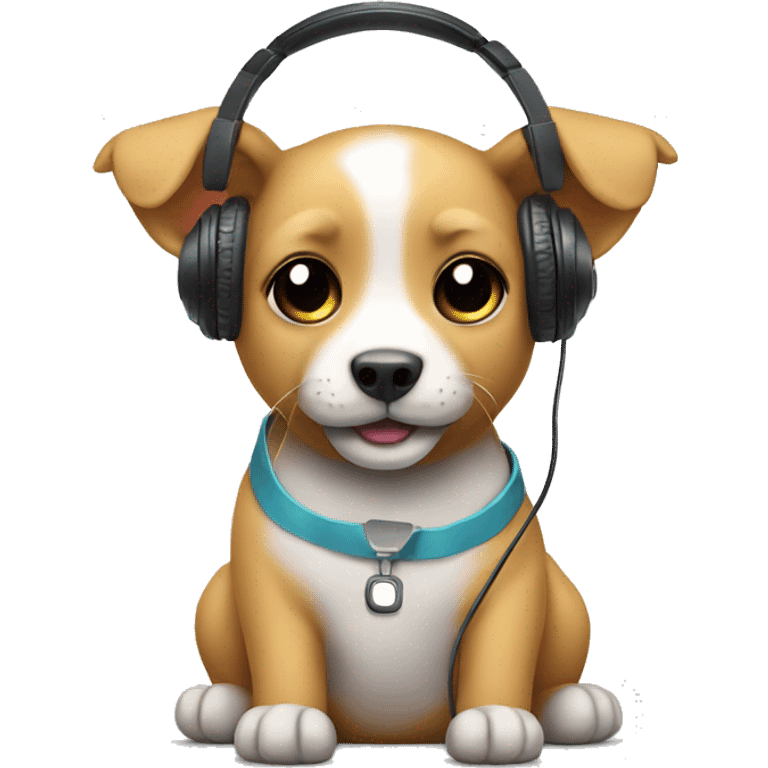 cute pet with headphone emoji