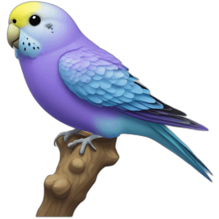 Violet budgie with yellow head emoji