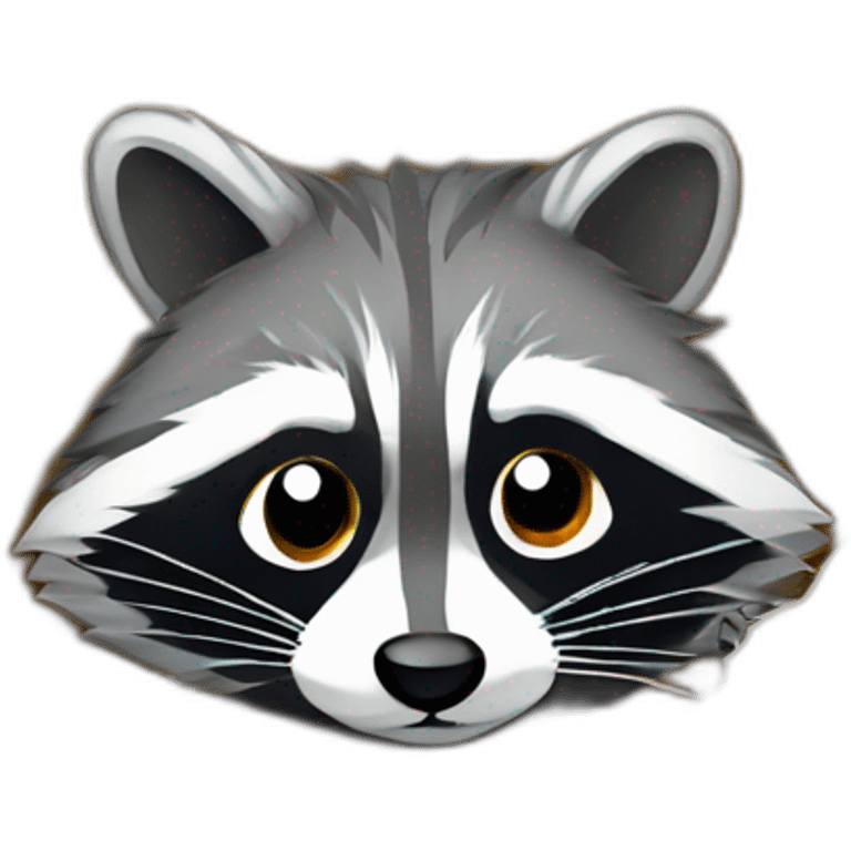 Funny raccoon digging through crumpled paper emoji