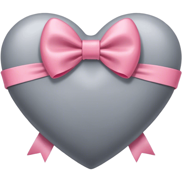 grey color heart with bow emoji