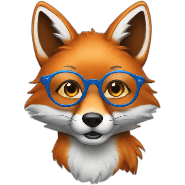 A Fox with blue round glasses emoji