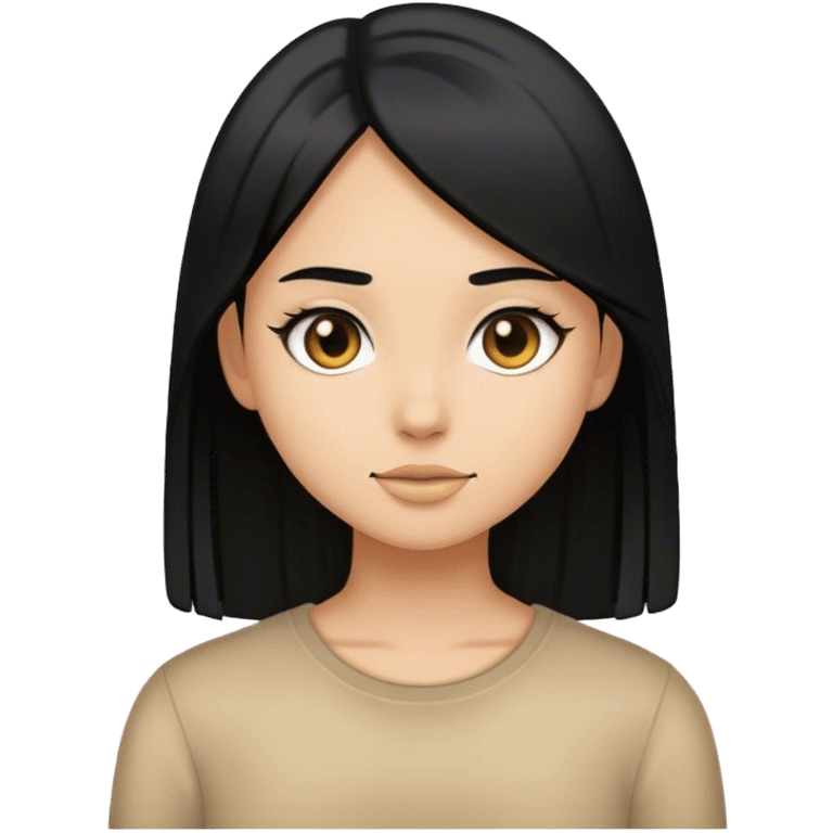 Light tan girl with black straight hair emoji