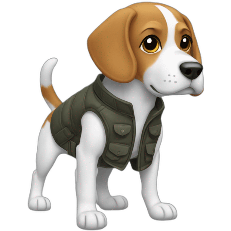 Beagle avec une veste  emoji