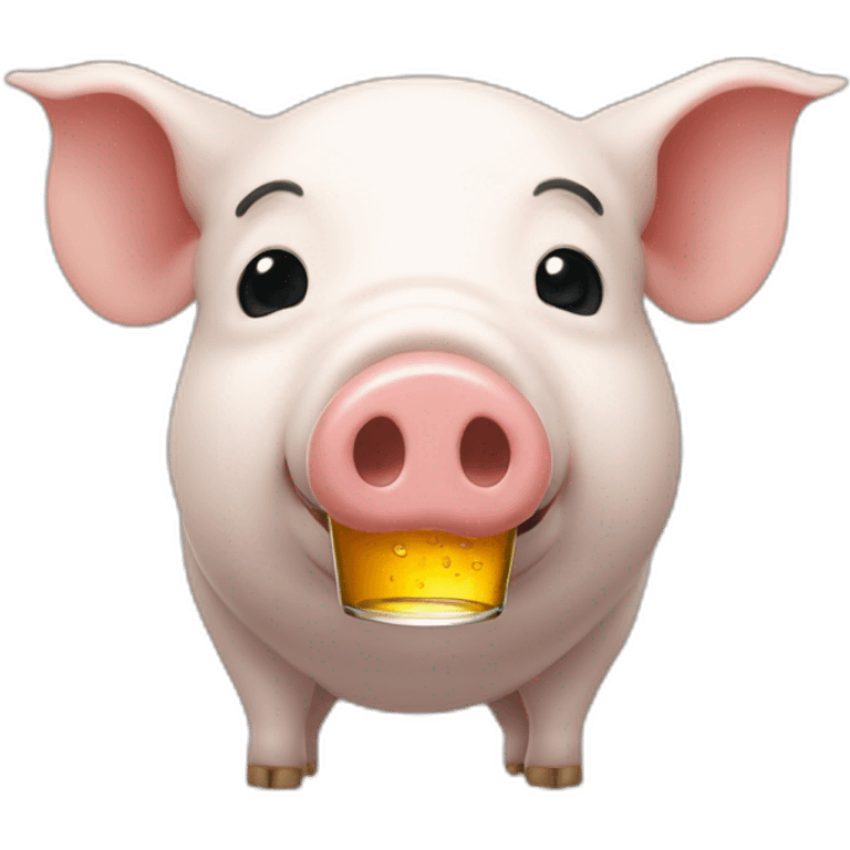 Un cochon qui boit de la bière emoji