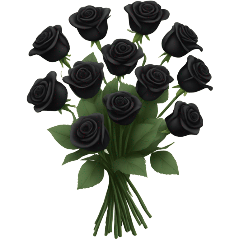 12 Black roses bouquet  emoji