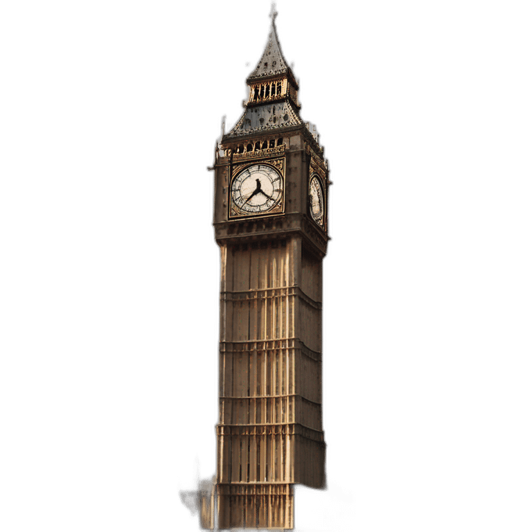 Bigben à Londres l’horloge 1 seul tour  emoji