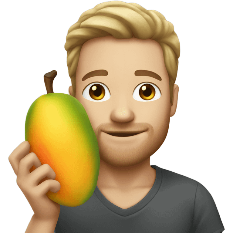 White guy loving a Mango emoji