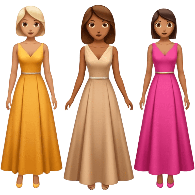 Woman choosing between two dresses emoji